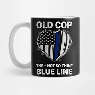 Thin Blue Line - OLD COP Heart Blue Line Mug